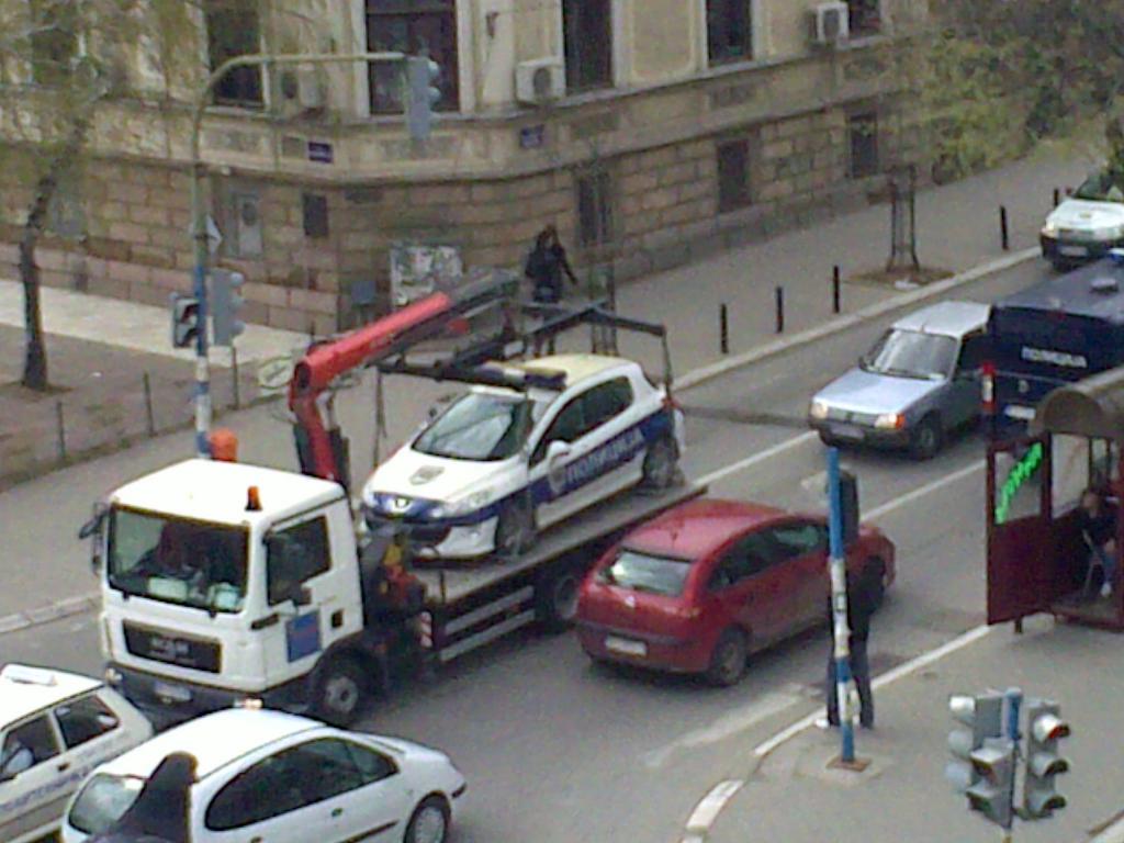 Pauk nosi policijski auto